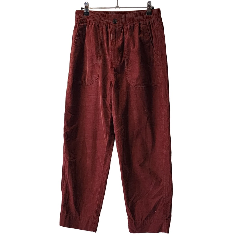 Madewell Huston Corduroy Pull On Cropped Pants 100% Cotton Burnt Orange Womens S